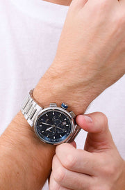  Shop Authentic Hugo Boss One Chronograph Blue Dial Silver Steel Strap Watch For Men - 1513999 - Luxxuri