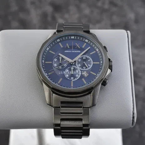  Shop Authentic Armani Exchange Banks Chronograph Blue Dial Grey Steel Strap Watch For Men - AX1731 - Luxxuri
