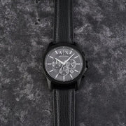  Shop Authentic Armani Exchange Banks Chronograph Black Dial Black Leather Strap Watch For Men - AX1724 - Luxxuri
