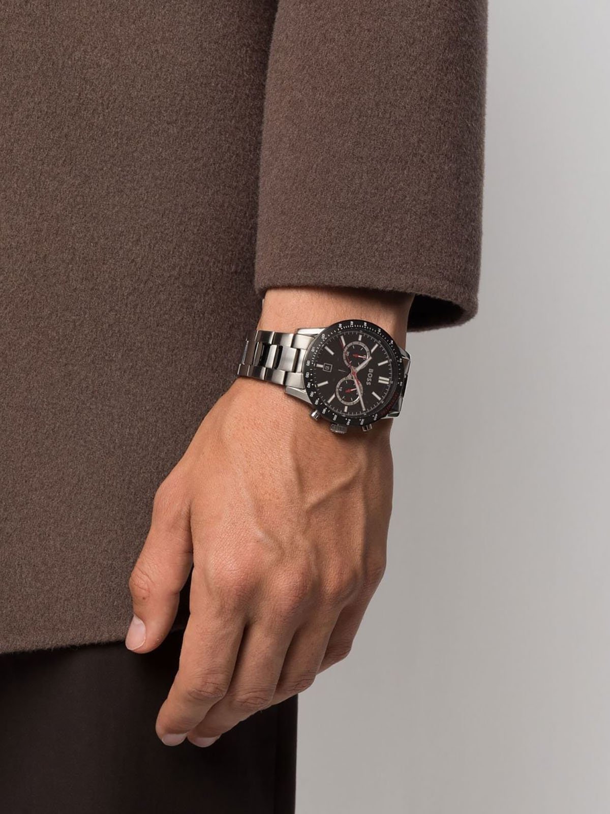  Shop Authentic Hugo Boss Allure Chronograph Black Dial Silver Steel Strap Watch for Men - 1513922 - Luxxuri