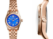  Shop Authentic Michael Kors Lexington Quartz Blue Dial Rose Gold Steel Strap Watch For Women - MK3272 - Luxxuri