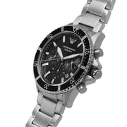 Shop Authentic Emporio Armani Diver Chronograph Quartz Black Dial Silver Steel Strap Watch For Men - AR11360 - Luxxuri