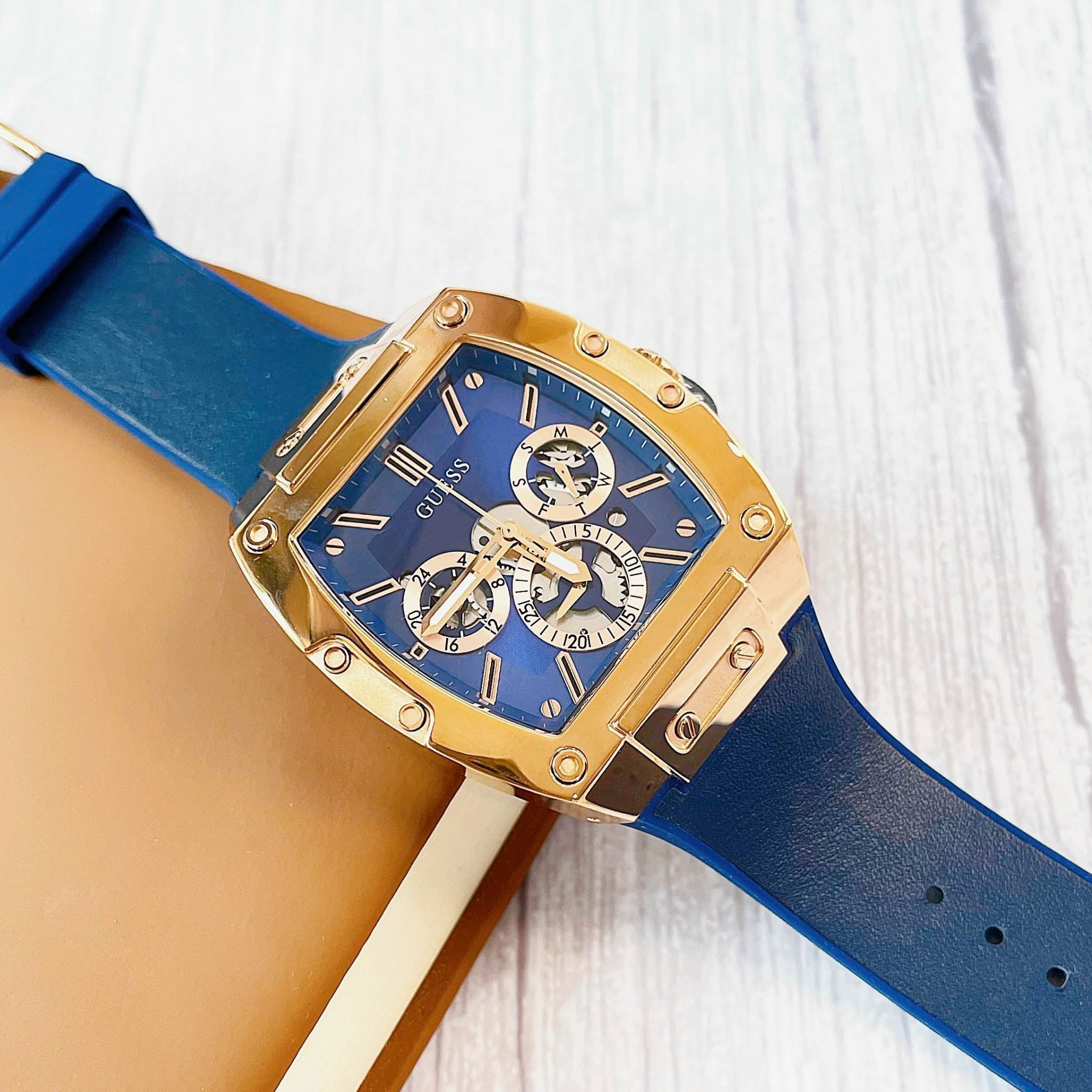  Shop Authentic Guess Phoenix Multifunction Blue Dial Blue Rubber Strap Watch for Men - GW0202G4 - Luxxuri