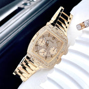  Shop Authentic Guess Phoenix Multifunction Crystals Gold Dial Gold Steel Strap Watch For Men - GW0094G2 - Luxxuri