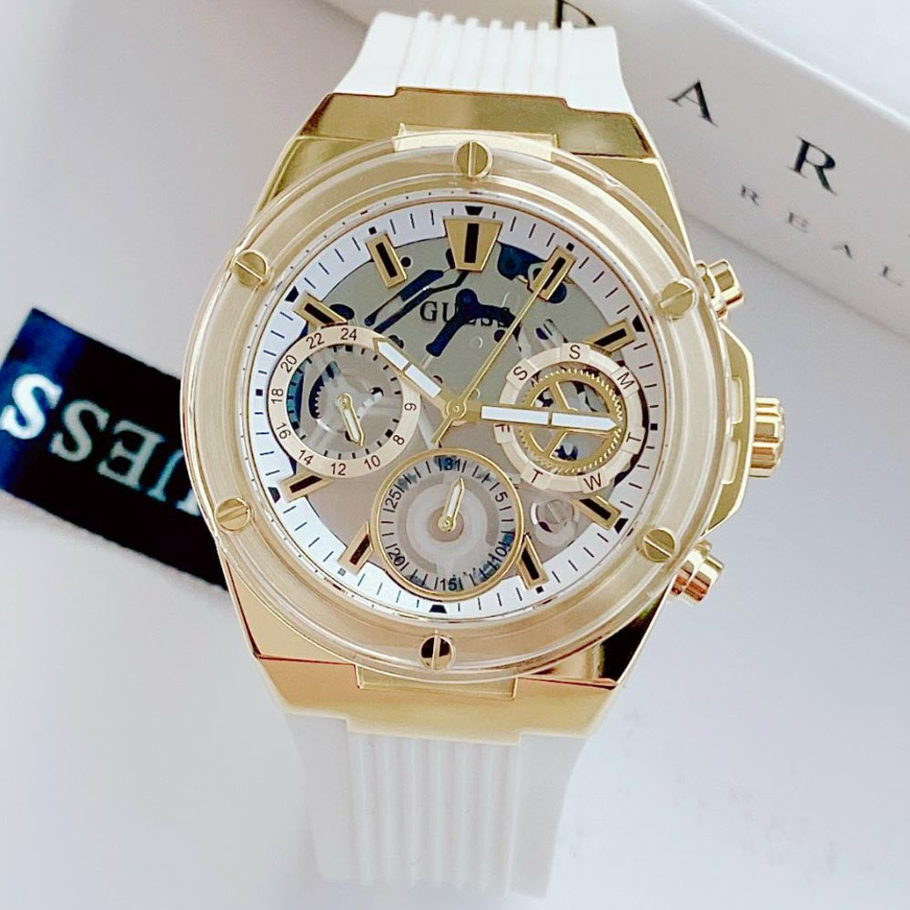  Shop Authentic Guess Athena White Dial White Rubber Strap Watch for Women - GW0409L2 - Luxxuri