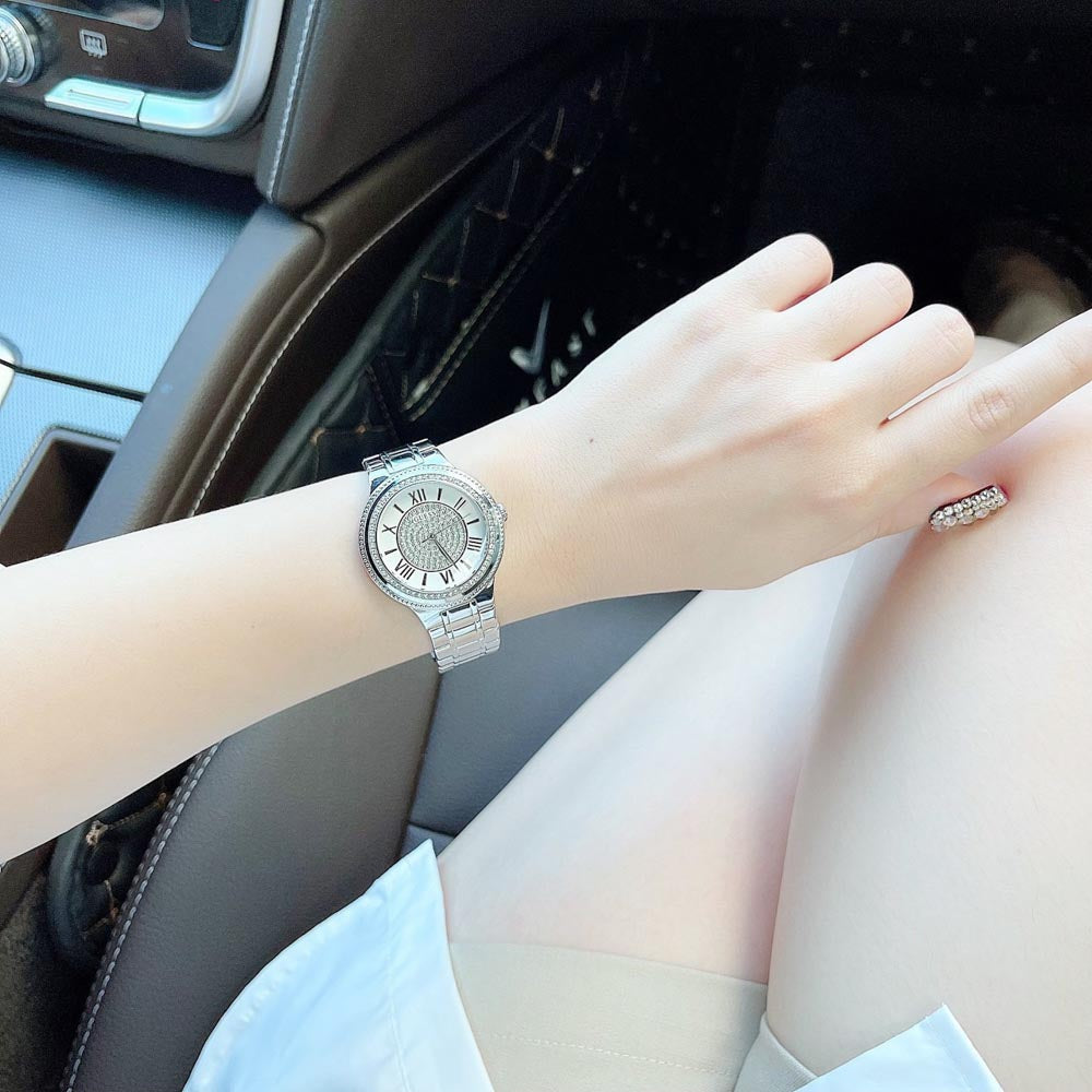  Shop Authentic Guess Madison Diamonds Silver Dial Silver Steel Strap Watch for Women - W0637L1 - Luxxuri