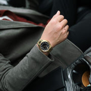  Shop Authentic Versace Hellenyium Quartz Black Dial Gold Steel Strap Watch For Men - VE3A00820 - Luxxuri