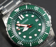 Shop Authentic Citizen Promaster Mechanical Green Dial Silver Steel Strap Watch For Men - NJ0129-87X - Luxxuri