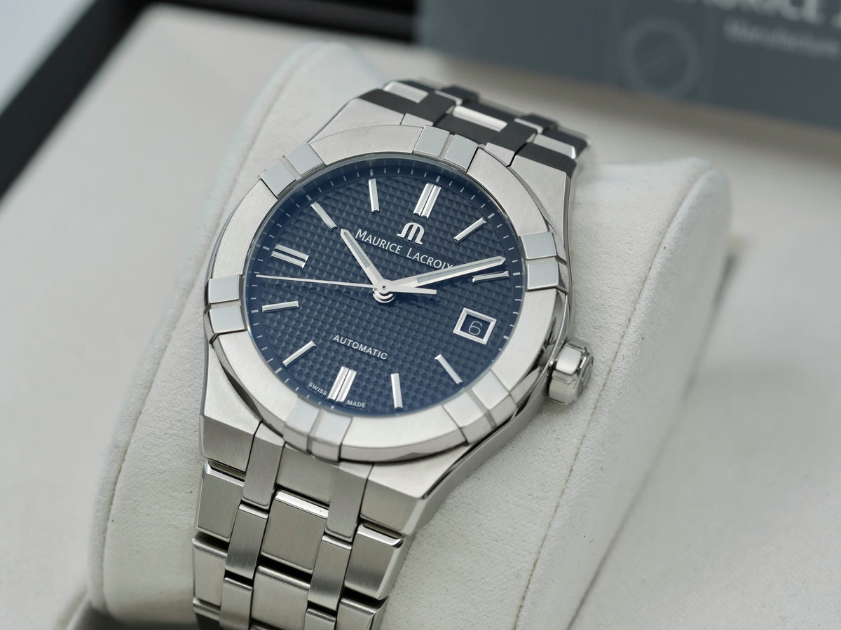  Shop Authentic Maurice Lacroix Aikon Automatic Black Dial Silver Steel Strap Watch for Men - AI1807-SS002-330-1 - Luxxuri