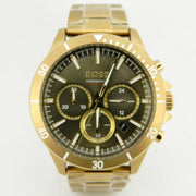  Shop Authentic Hugo Boss Troper Chronograph Green Dial Gold Steel Strap Watch For Men - 1514059 - Luxxuri