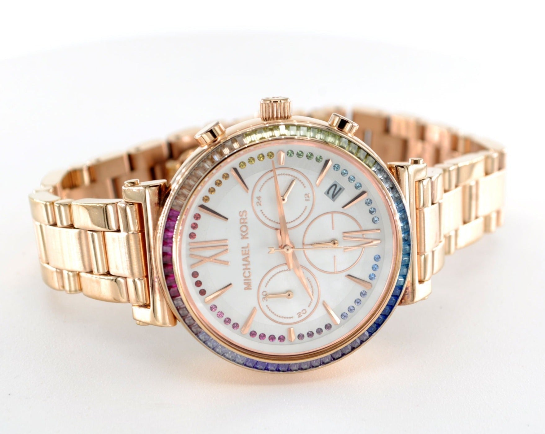  Shop Authentic Michael Kors Sofie White Dial Rose Gold Steel Strap Watch For Women - MK6577 - Luxxuri