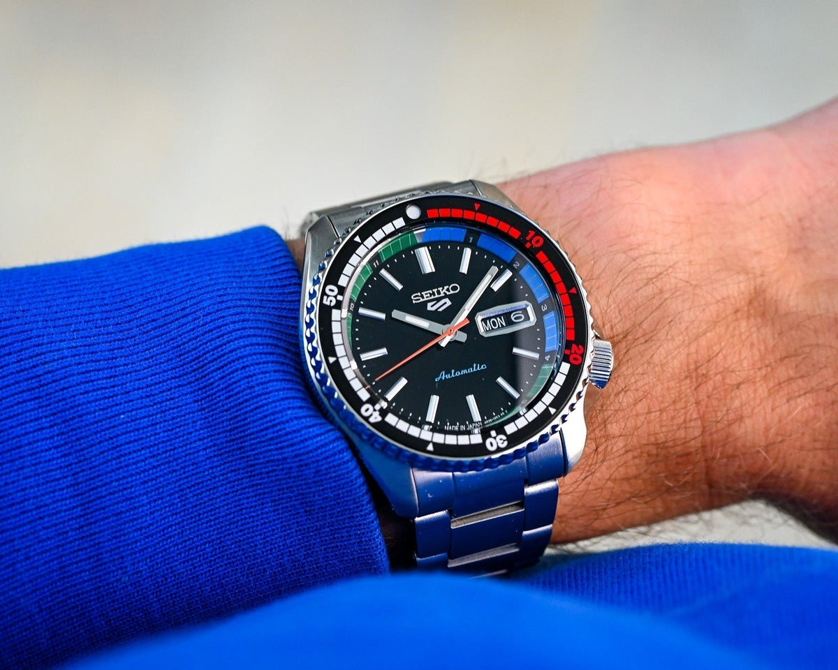  Shop Authentic Seiko 5 Sports SKX Series Regatta Timer Retro Blue Dial Silver Steel Strap Watch For Men - SRPK13K1 - Luxxuri
