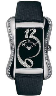  Shop Authentic Maurice Lacroix Fiaba Black Dial with Diamonds Black Leather Strap Watch for Women - DV5012-SD531-350 - Luxxuri
