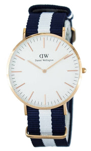  Shop Authentic Daniel Wellington Classic Glasgow White Dial Two Tone NATO Strap Watch for Men - DW00100004 - Luxxuri