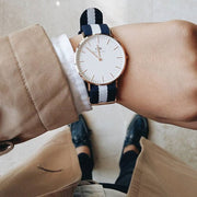  Shop Authentic Daniel Wellington Classic Glasgow White Dial Two Tone NATO Strap Watch for Men - DW00100004 - Luxxuri