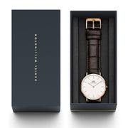  Shop Authentic Daniel Wellington Classic York White Dial Brown Leather Strap Watch For Men - DW00100011 - Luxxuri