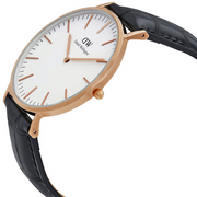  Shop Authentic Daniel Wellington Classic Reading White Dial Black Leather Strap Watch For Men - DW00100014 - Luxxuri
