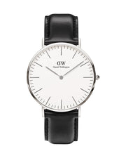  Shop Authentic Daniel Wellington Classic Sheffield White Dial Black Leather Strap Watch For Men - DW00100020 - Luxxuri