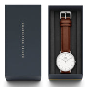  Shop Authentic Daniel Wellington Classic St Mawes White Dial Brown Leather Strap Watch For Men - DW00100021 - Luxxuri