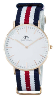  Shop Authentic Daniel Wellington Classic Canterbury White Dial Two Tone NATO Strap Watch For Women - DW00100030 - Luxxuri