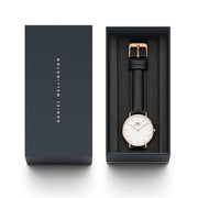  Shop Authentic Daniel Wellington Classic Sheffield White Dial Black Leather Strap Watch for Women - DW00100036 - Luxxuri