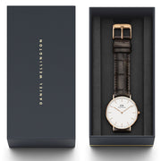  Shop Authentic Daniel Wellington Classic York White Dial Brown Leather Strap Watch For Women - DW00100038 - Luxxuri