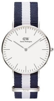  Shop Authentic Daniel Wellington Classic Glasgow White Dial Two Tone NATO Strap Unisex Watch - DW00100047 - Luxxuri