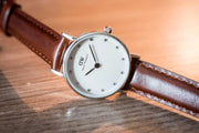  Shop Authentic Daniel Wellington Classy St Mawes White Dial Brown Leather Strap Watch For Women - DW00100067 - Luxxuri