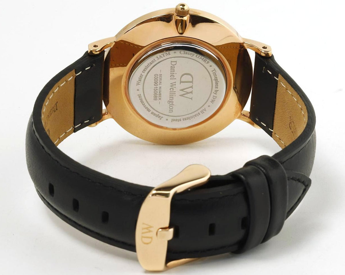  Shop Authentic Daniel Wellington Classic Sheffield White Dial Black Leather Strap Watch For Women - DW00100076 - Luxxuri