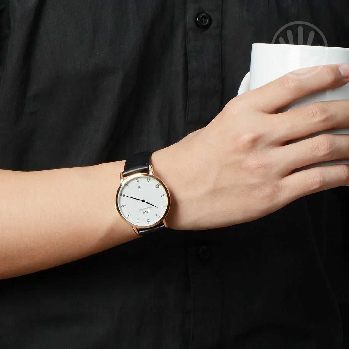  Shop Authentic Daniel Wellington Classic Sheffield White Dial Black Leather Strap Watch For Men - DW00100084 - Luxxuri