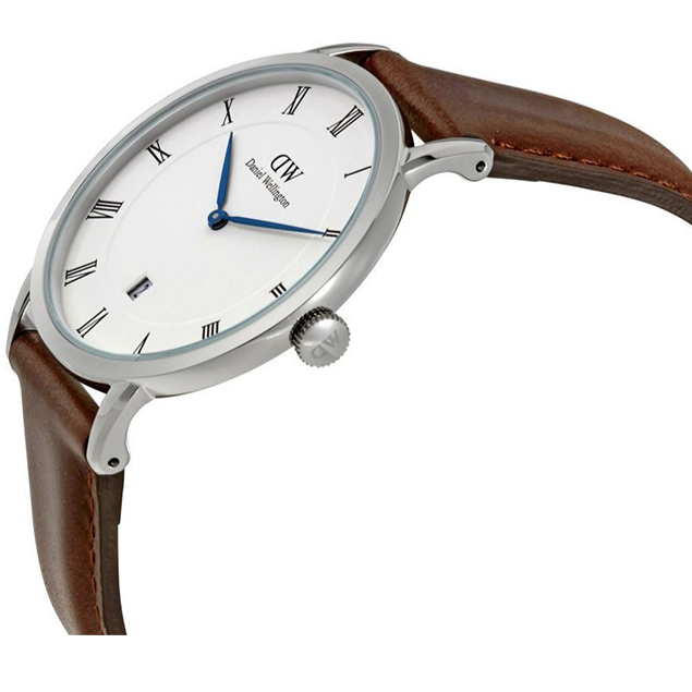  Shop Authentic Daniel Wellington Dapper St Mawes White Dial Brown Leather Strap Watch For Men - DW00100087 - Luxxuri