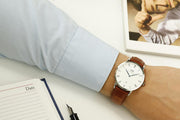  Shop Authentic Daniel Wellington Dapper St Mawes White Dial Brown Leather Strap Watch For Men - DW00100087 - Luxxuri