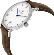  Shop Authentic Daniel Wellington Dapper Bristol White Dial Brown Leather Strap Watch For Women - DW00100098 - Luxxuri