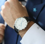  Shop Authentic Daniel Wellington Dapper Reading White Dial Black Leather Strap Watch For Men - DW00100108 - Luxxuri