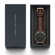  Shop Authentic Daniel Wellington Bristol Black Dial Brown Leather Strap Watch For Men - DW00100125 - Luxxuri