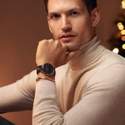  Shop Authentic Daniel Wellington Classic Sheffield Black Dial Black Leather Strap Watch For Men - DW00100127 - Luxxuri