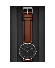  Shop Authentic Daniel Wellington Classic St Mawes Black Dial Brown Leather Strap Watch For Men - DW00100130 - Luxxuri