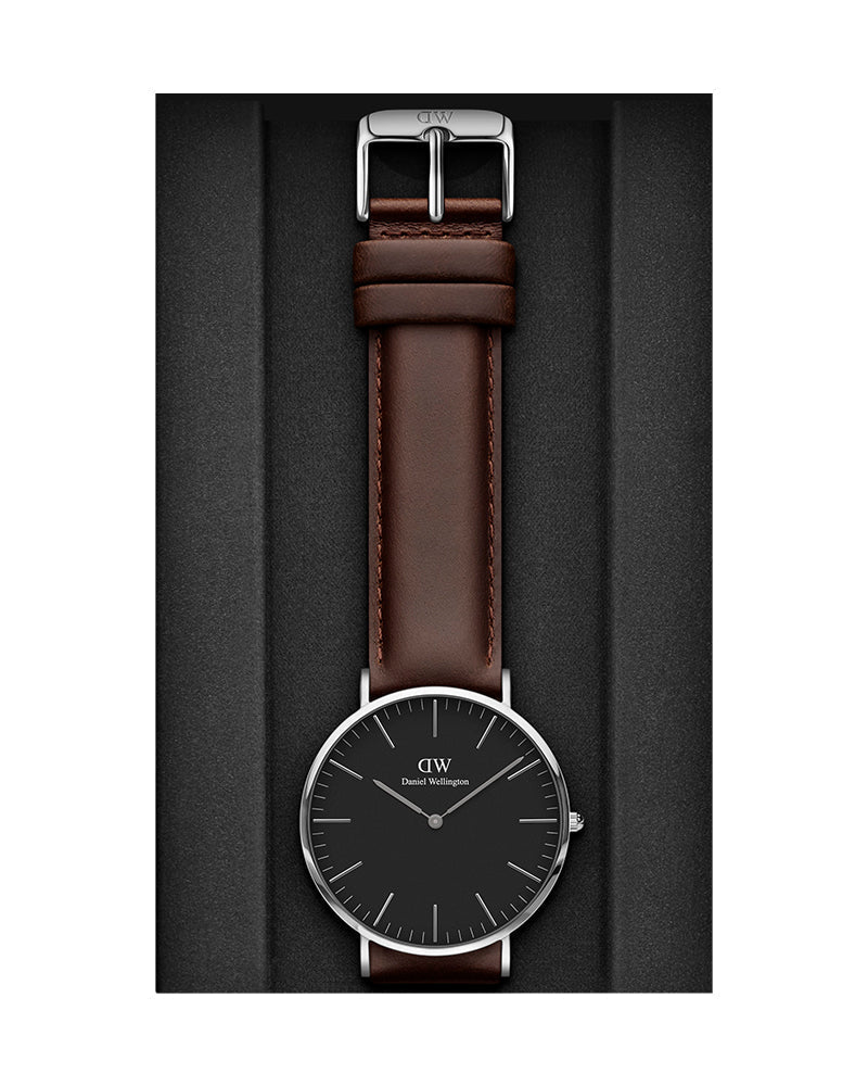 Shop Authentic Daniel Wellington Classic Bristol Black Dial Brown Leather Strap Watch For Men - DW00100131 - Luxxuri