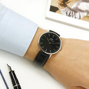  Shop Authentic Daniel Wellington Classic Sheffield Black Dial Black Leather Strap Watch For Men - DW00100133 - Luxxuri