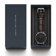  Shop Authentic Daniel Wellington Classic York Black Dial Brown Leather Strap Watch For Men - DW00100134 - Luxxuri