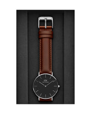  Shop Authentic Daniel Wellington Classic Durham Black Dial Brown Leather Strap Watch For Women - DW00100142 - Luxxuri