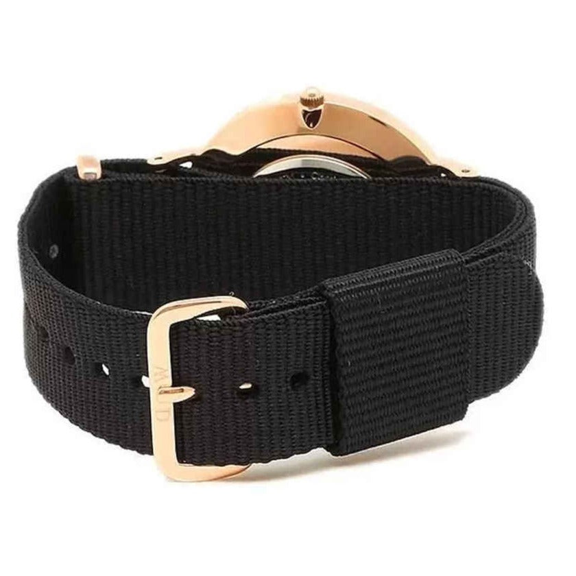  Shop Authentic Daniel Wellington Classic Cornwall Black Dial Black Nylon Strap Watch For Women - DW00100148 - Luxxuri