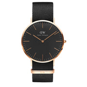  Shop Authentic Daniel Wellington Classic Cornwall Black Dial Black Nylon Strap Watch For Women - DW00100148 - Luxxuri