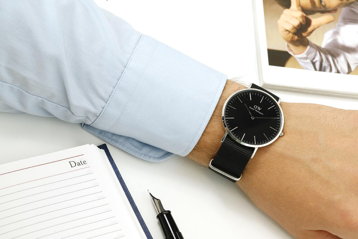  Shop Authentic Daniel Wellington Classic Cornwall Black Dial Black Nylon Strap Watch For Women - DW00100149 - Luxxuri
