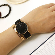  Shop Authentic Daniel Wellington Classic Cornwall Black Dial Black NATO Strap Watch For Women - DW00100150 - Luxxuri