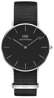  Shop Authentic Daniel Wellington Classic Cornwall Quartz Black Dial Black Nylon Strap Watch For Women - DW00100151 - Luxxuri