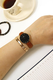  Shop Authentic Daniel Wellington Classic Petite Durham Black Dial Brown Leather Strap Watch For Women - DW00100166 - Luxxuri