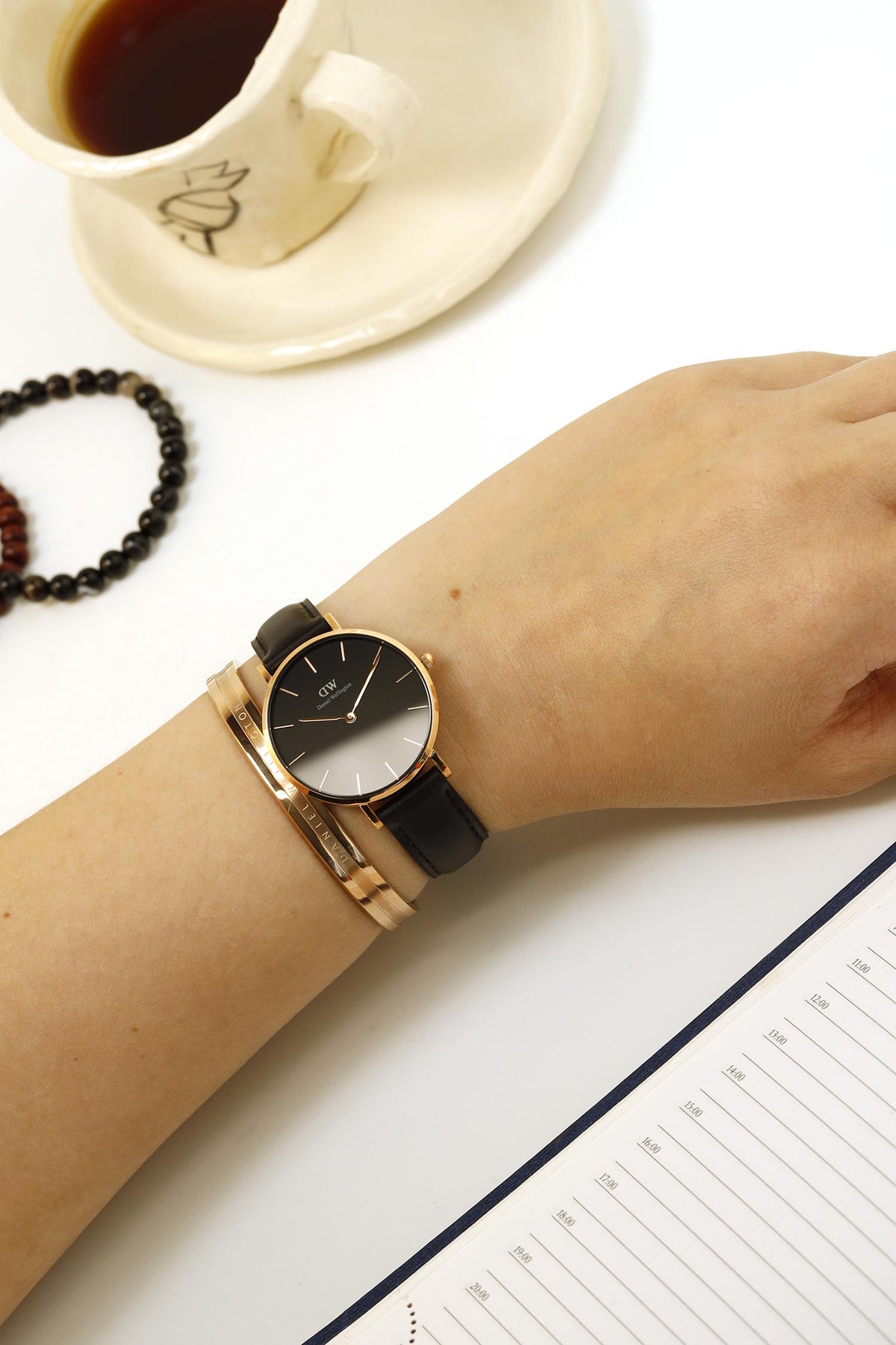 Shop Authentic Daniel Wellington Petite Sheffield Black Dial Black Leather Strap Watch For Women - DW00100168 - Luxxuri