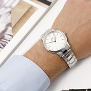  Shop Authentic Daniel Wellington Iconic Link White Dial Silver Steel Strap Watch for Women - DW00100203 - Luxxuri