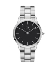  Shop Authentic Daniel Wellington Iconic Link Black Dial Silver Steel Strap Watch for Women - DW00100204 - Luxxuri